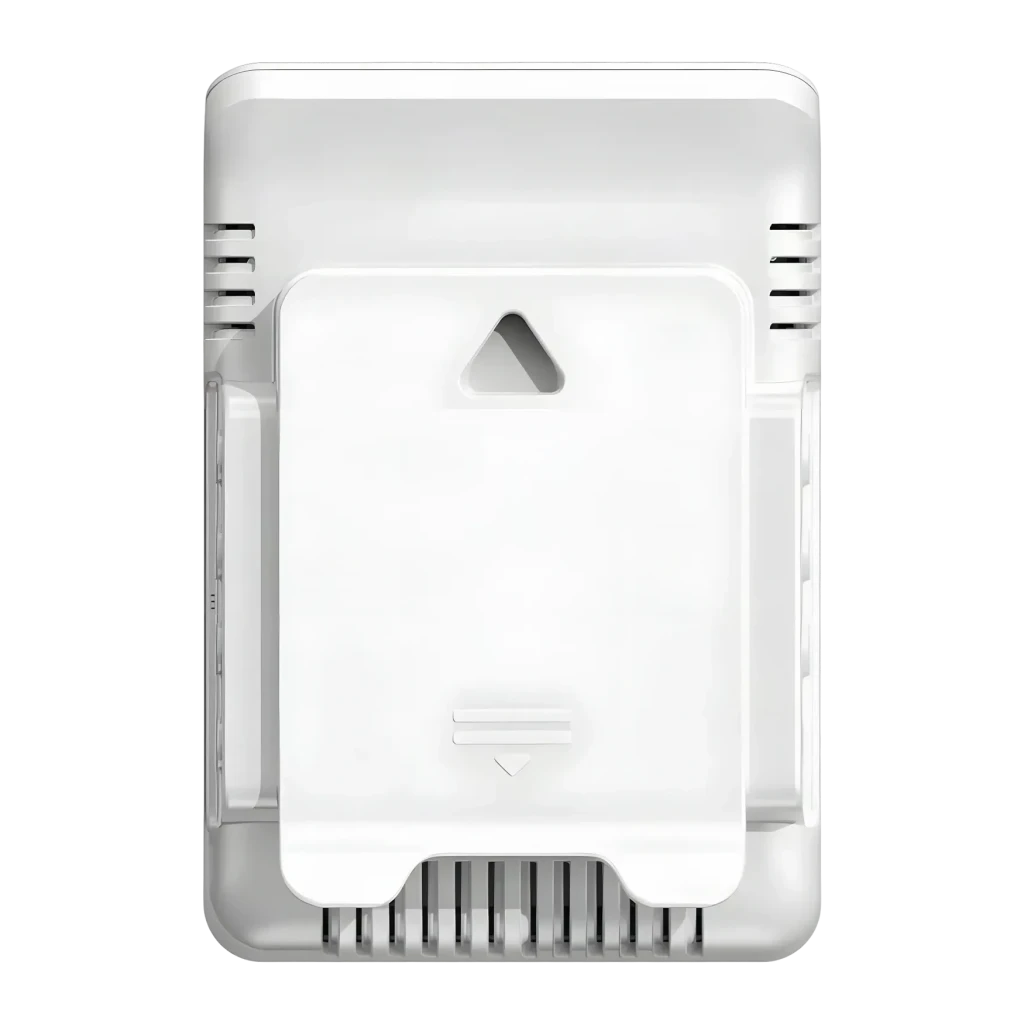 Termohigrómetro BALDRTHERM B0598 Branco Sem Fios 100m Temperatura e Humidade Pilhas AA, vista traseira: tampa