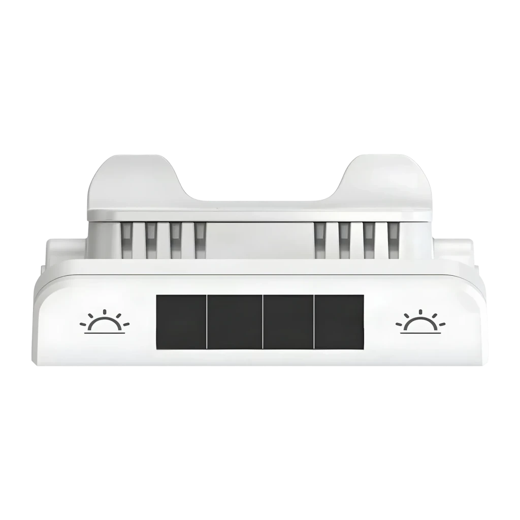 Termohigrómetro BALDRTHERM B0598 Branco Sem Fios 100m Temperatura e Humidade Pilhas AA, detalhe: parte superior com grelhas