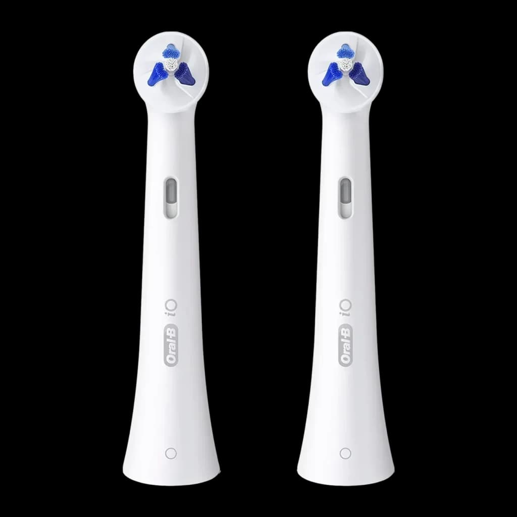 Cabeça escova de dentes elétrica Oral-B iO Interdental Pack 2 Unidades Branco, vista frontal: duas cabeças brancas