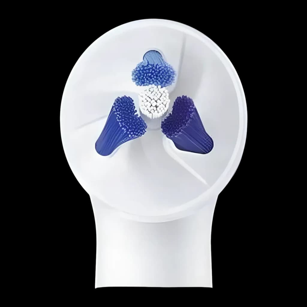 Cabeça escova de dentes elétrica Oral-B iO Interdental Pack 2 Unidades Branco, detalhe: filamentos azuis e brancos