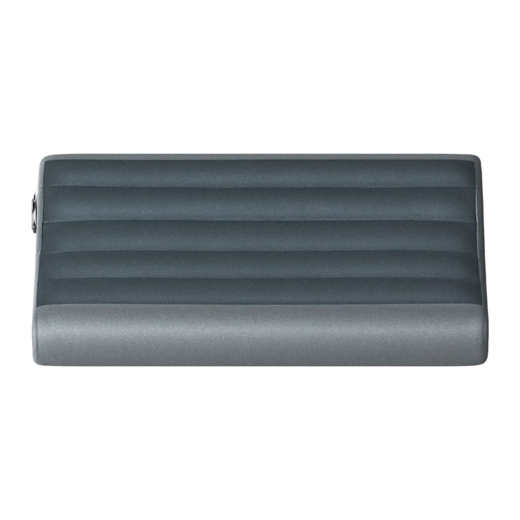 Almofada insuflável Flextail Zero Pillow Cinzento Espuma viscoelástica + TPU, vista traseira: canais horizontais em TPU