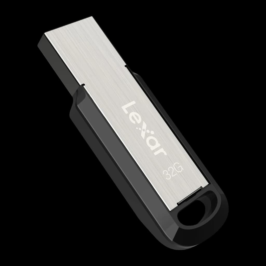 Clé USB Lexar JumpDrive M400 32 Go USB 3.0 130 Mo/s Argent, détail: corps métallique brossé avec logo Lexar et anneau noir