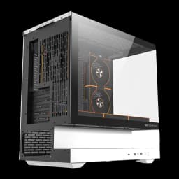 Caja PC Darkflash F1 White Cristal Templado M-ATX / ITX 6 Ventiladores ARGB, vista trasera: panel lateral mesh, 2