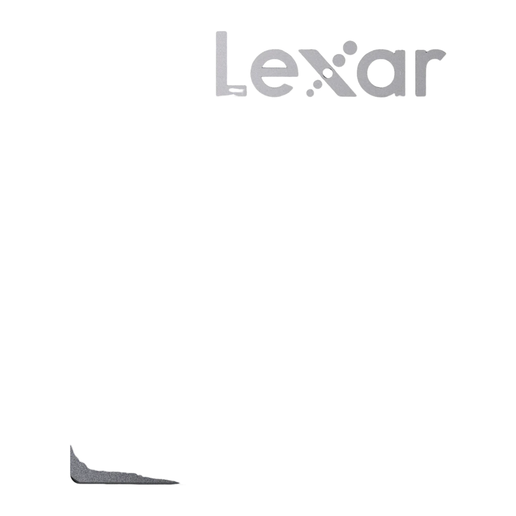 Disque SSD Portable Lexar 1 To USB-C 3.2 Gen 2x2 Noir SL500, détail: logo Lexar en relief argenté sur corps noir mat
