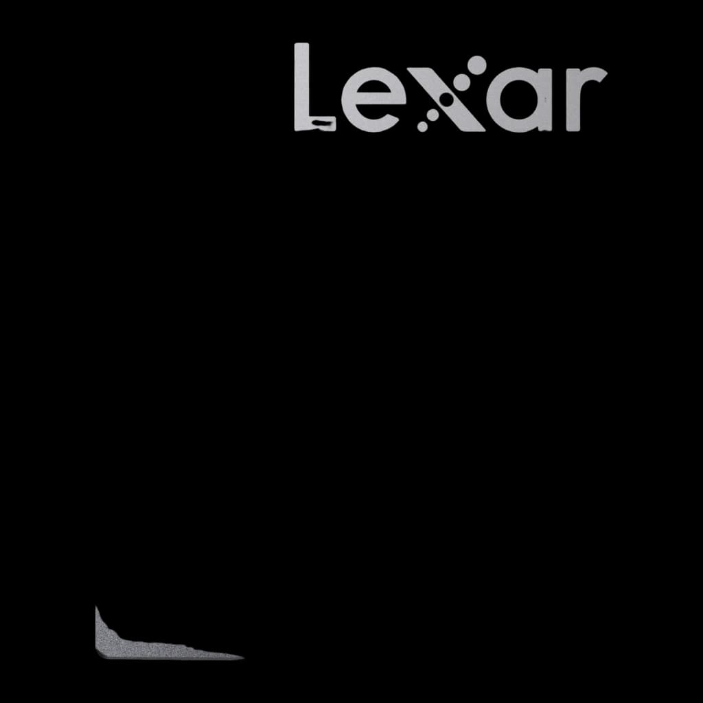 Disque SSD Portable Lexar 1 To USB-C 3.2 Gen 2x2 Noir SL500, détail: logo Lexar en relief argenté sur corps noir mat
