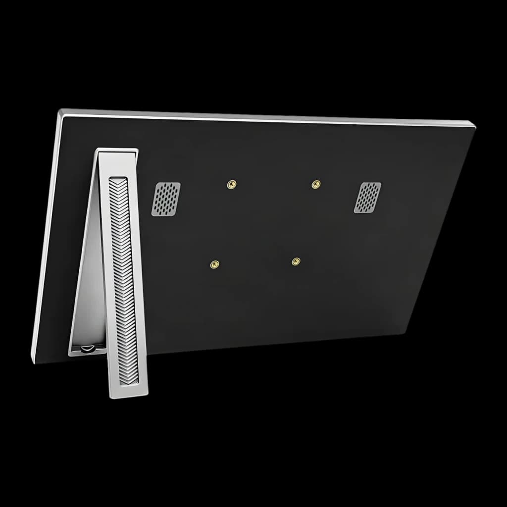 Écran Portable Tactile ANMITE 15,6 pouces Full HD 60Hz 5ms Gris A156W04T, vue arrière: panneau noir avec pied argenté