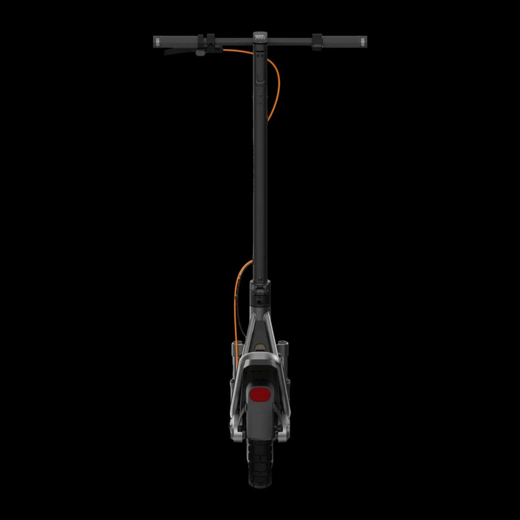 Trottinette Électrique Xiaomi Electric Scooter 6 Pro DE 400W 70km 25km/h 12 pouces Gris, vue arrière: guidon, câble orange