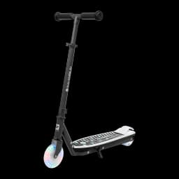 Trotinete Elétrica Fun Wheels Light Black Rebel ZAB0033 50W 6km 8km/h, vista frontal: guidão dobrável preto, plataforma