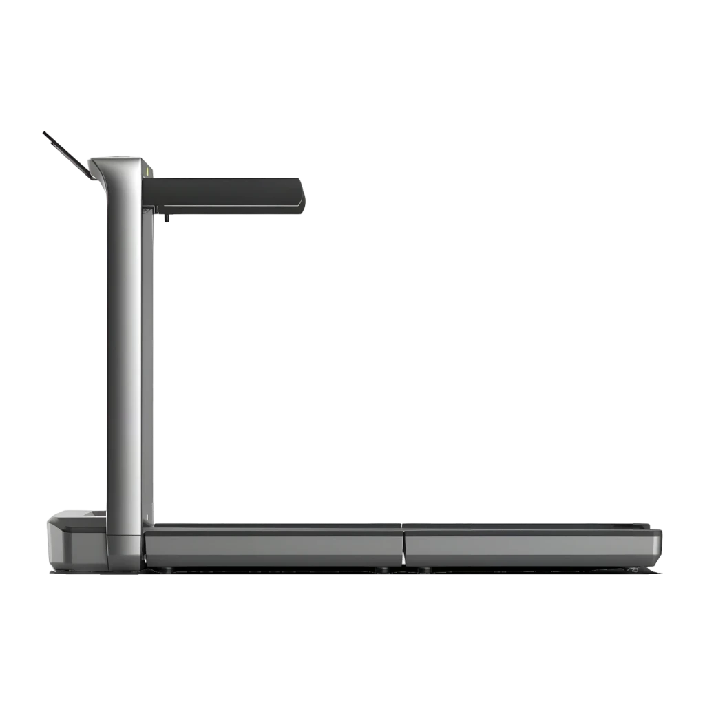 Cinta de correr KingSmith WalkingPad MX16+ Negro Plegable 1,5CV 16km/h, detalle lateral: poste plateado, manillar negro