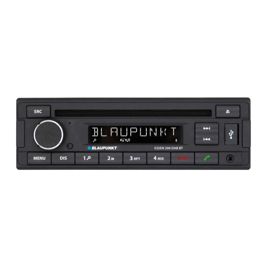 Autorradio Blaupunkt Essen 200 DAB BT CD Negro 1 DIN Bluetooth, vista frontal: pantalla LED, mando giratorio, botones SRC