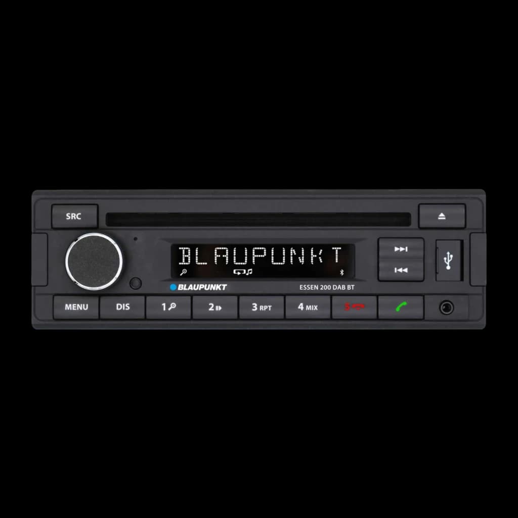 Autorradio Blaupunkt Essen 200 DAB BT CD Negro 1 DIN Bluetooth, vista frontal: pantalla LED, mando giratorio, botones SRC
