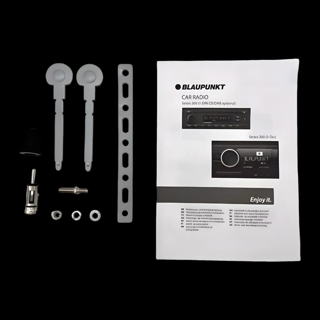 Autorradio Blaupunkt Essen 200 DAB BT CD Negro 1 DIN Bluetooth, detalle: accesorios de instalación, tornillos, llaves