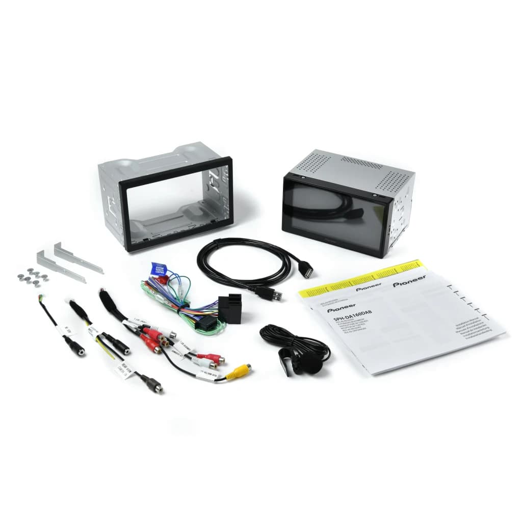 Autorradio Pioneer Negro CarPlay Android Auto Bluetooth 6.8 pulgadas SPH-DA160DAB, detalle: contenido de la caja