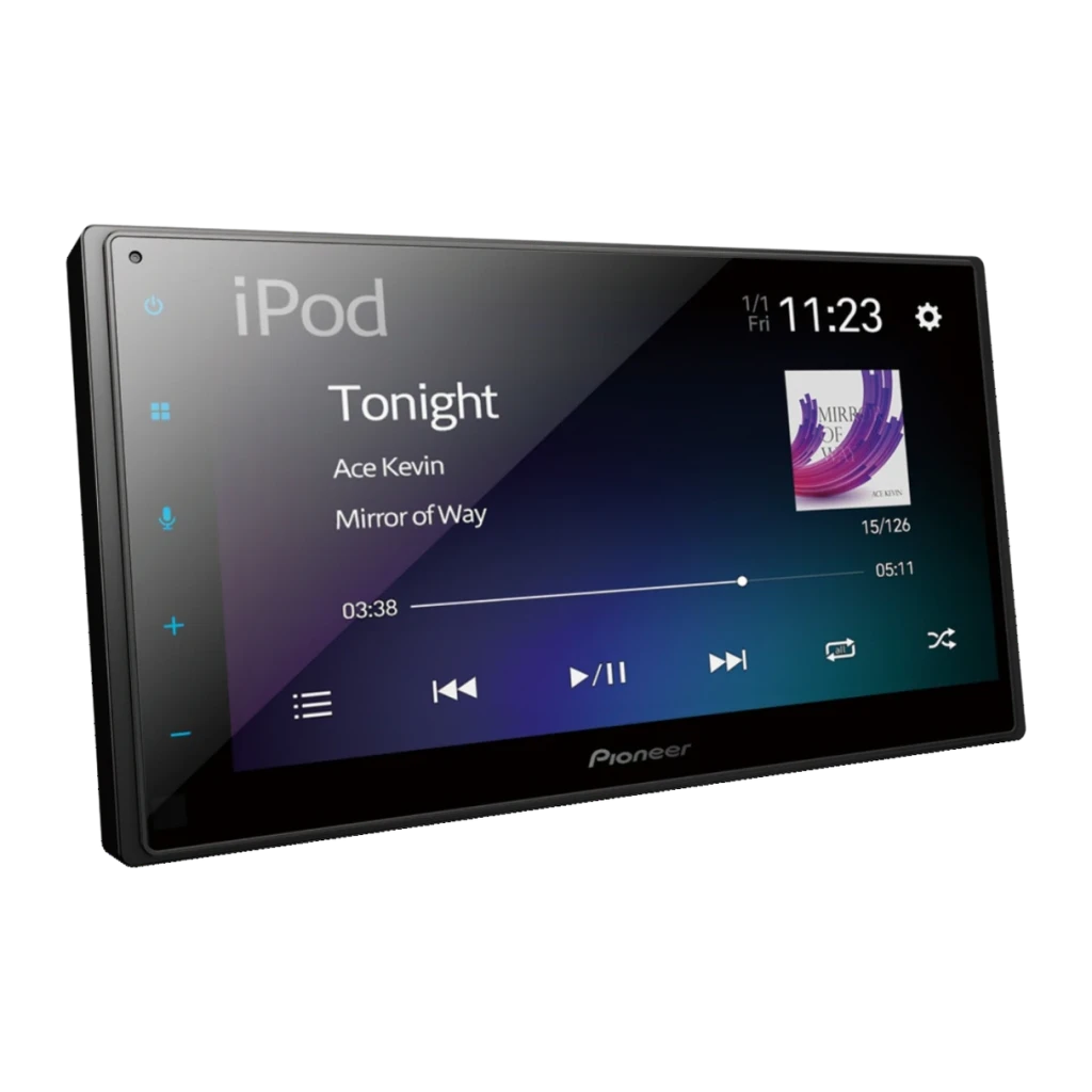 Autorradio Pioneer Negro CarPlay Android Auto Bluetooth 6.8 pulgadas SPH-DA160DAB, detalle: pantalla táctil con reproducción