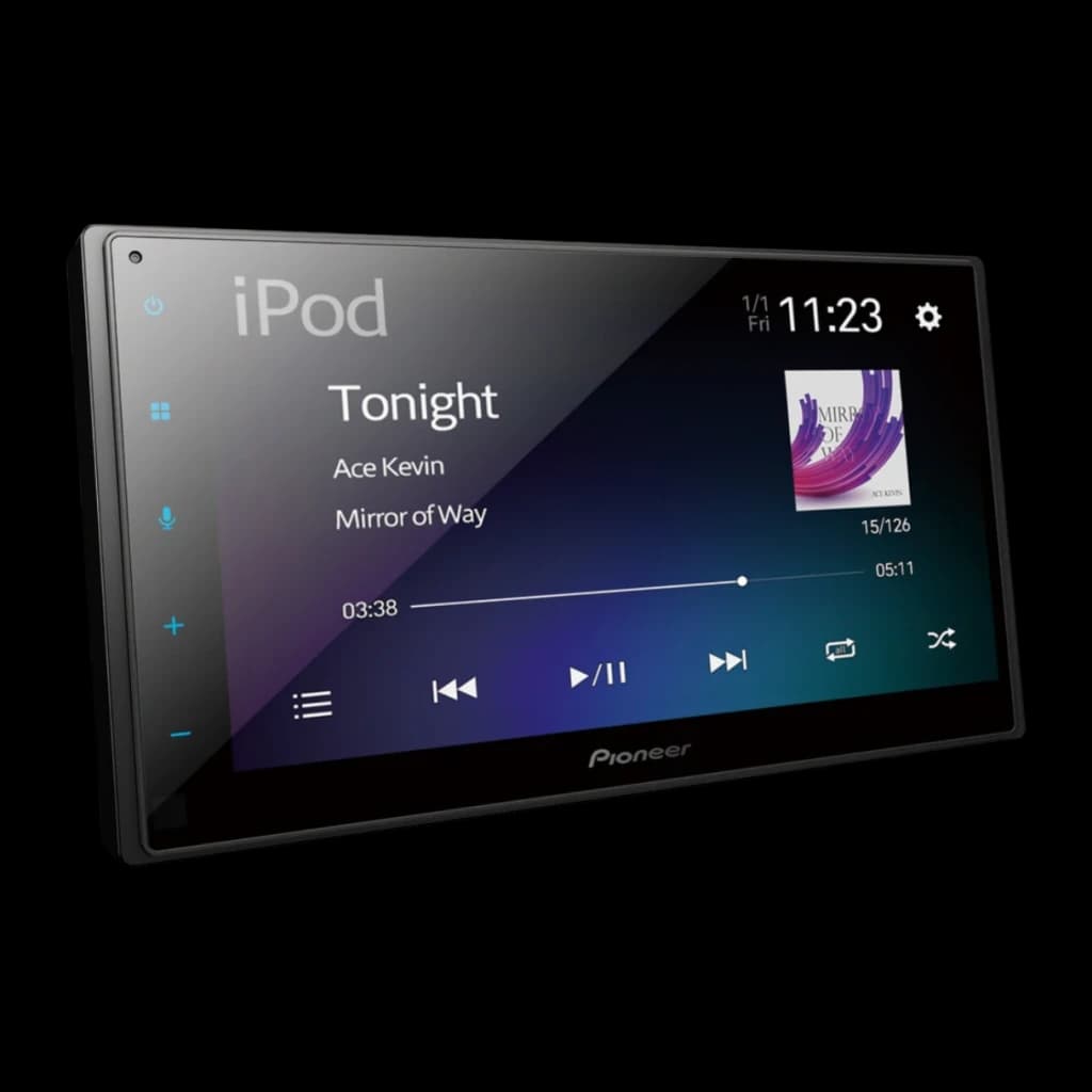 Autorradio Pioneer Negro CarPlay Android Auto Bluetooth 6.8 pulgadas SPH-DA160DAB, detalle: pantalla táctil con reproducción