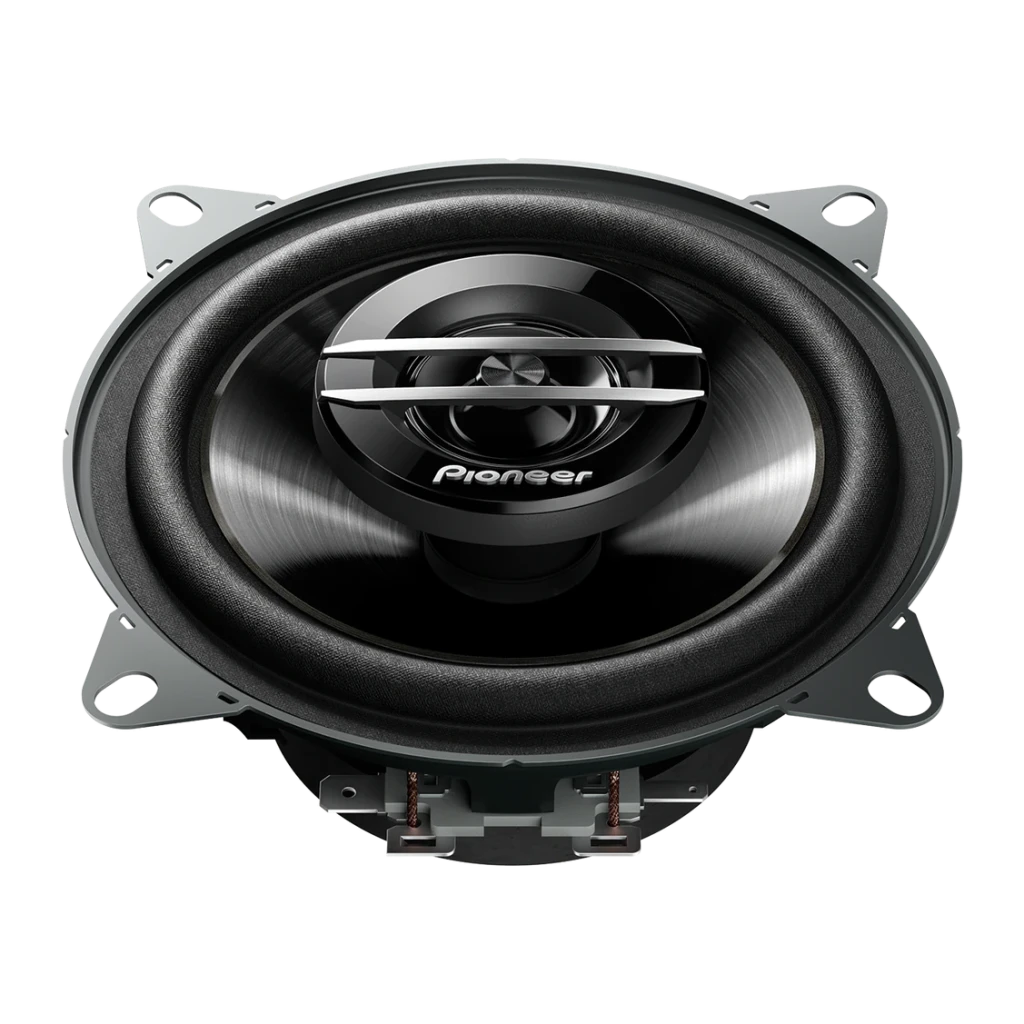 Altifalantes de carro Pioneer 30W RMS Passivo 2 vias Preto TS-G1020F, detalhe: vista frontal do cone woofer, tweeter central