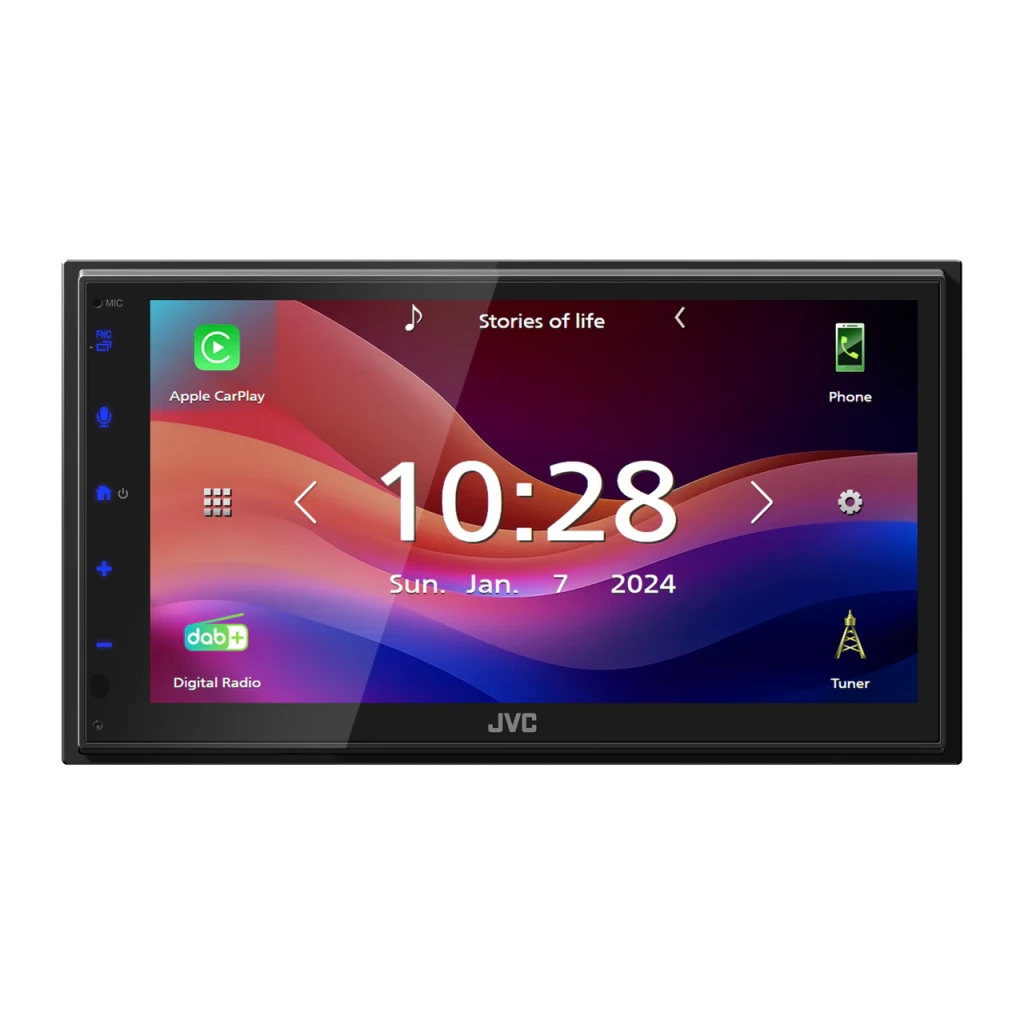 Autorradio JVC Negro CarPlay Android Auto Inalámbrico 6,8 pulgadas KW-M595DBT