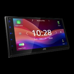 Autorradio JVC Negro CarPlay Android Auto Inalámbrico 6,8 pulgadas KW-M595DBT, detalle: pantalla táctil con interfaz Apple