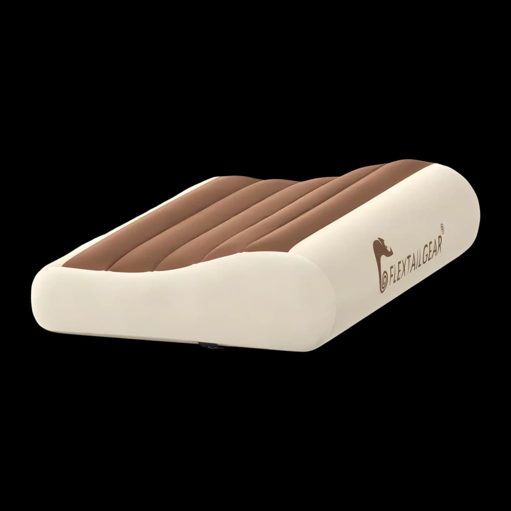 Almofada insuflável Flextail Zero Pillow Castanho Espuma viscoelástica + TPU 40x30cm, vista frontal: superfície canelada