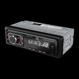Autoradio JBL Celebrity 150 Noir 1 DIN Bluetooth, vue avant: écran LCD, bouton rotatif et touches rétroéclairées en rouge
