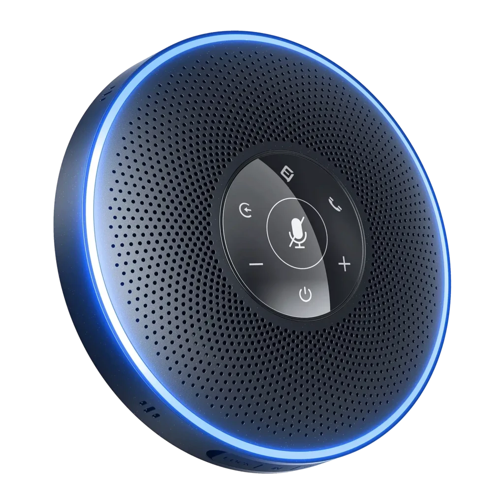Enceinte de Conférence EMEET OfficeCore M220 3W 10h Bluetooth 4.2, USB-C, AUX Noir, détail: panneau tactile supérieur