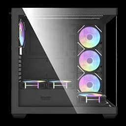 Caja PC Darkflash DS900 Negro + 7 Ventiladores ARGB Doble Cristal Templado 270°, detalle: ventiladores ARGB iluminados