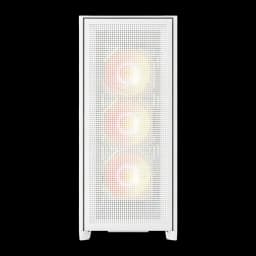 Caixa PC Darkflash AIRNOVA Vidro Temperado E-ATX 3x 120mm incluídas Branco, vista frontal: painel mesh branco com 3