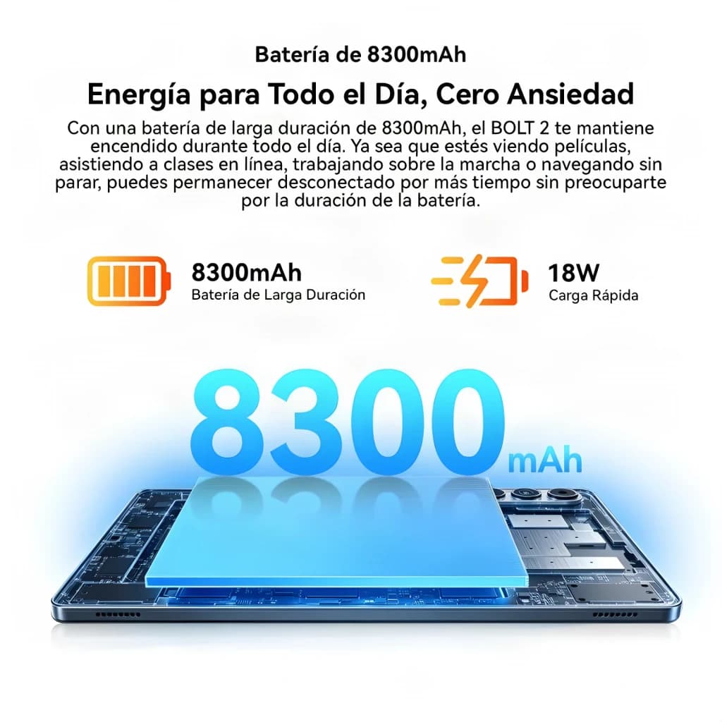 Oscal Bolt 2 13.4 8GB/128GB Gris 4G LTE Dual SIM 11 pulgadas IPS 90Hz Unisoc T7250 - batería 8300mAh y carga