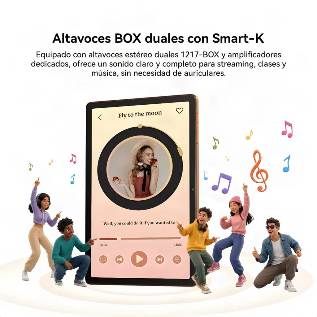 Oscal Bolt 2 13.4 8GB/128GB Gris 4G LTE Dual SIM 11 pulgadas IPS 90Hz Unisoc T7250 - pantalla con app de música