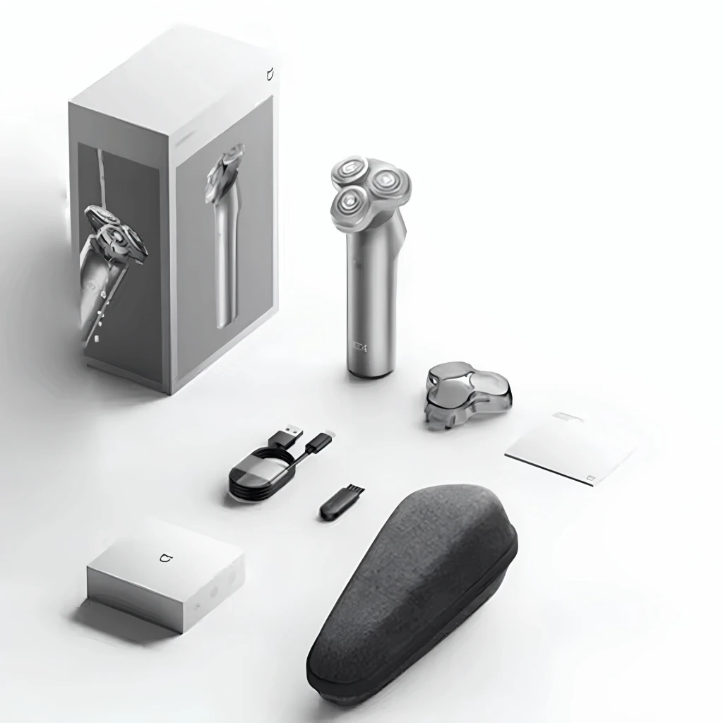 Afeitadora Eléctrica Xiaomi Mijia Electric Shaver Chip Ajuste Inteligente Gris Oscuro, contenido caja: afeitadora, cabezal