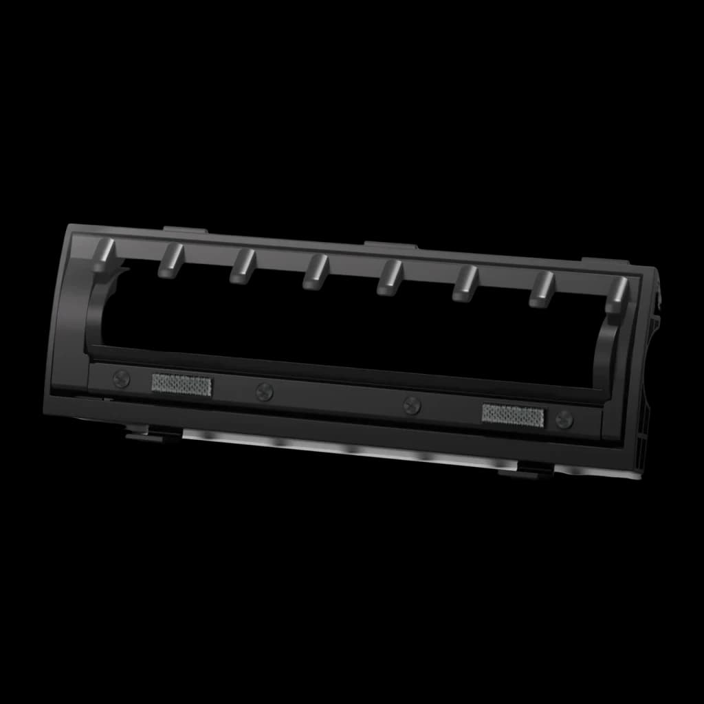 Tampa da Escova Xiaomi Robot Vacuum 6 Brush Cover Preto, vista em perspectiva: tampa retangular preta com 6 pinos superiores