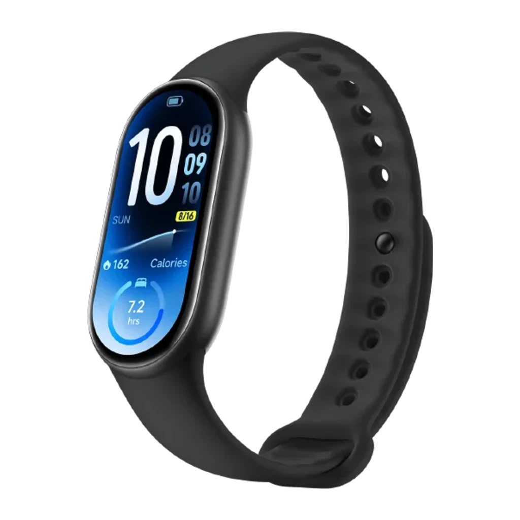 Xiaomi Smart Band 11 Preto Meia-Noite Monitor de Frequência Cardíaca e Sono Bateria 21 Dias 5ATM, vista em ângulo: ecrã