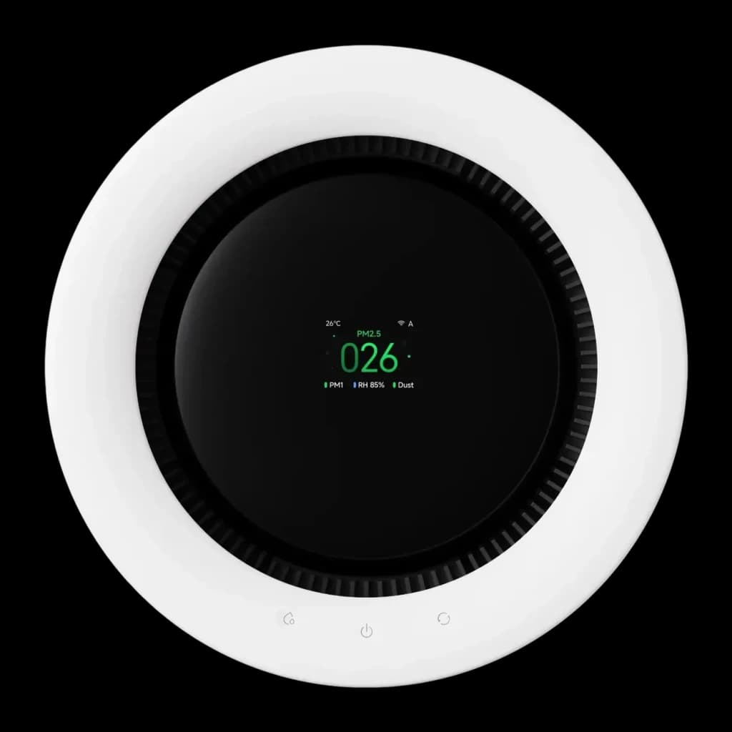 Purificador de Ar Xiaomi Mijia Smart Air Purifier with Humidification Pro 8L Branco, detalhe: ecrã circular com PM2.5 026
