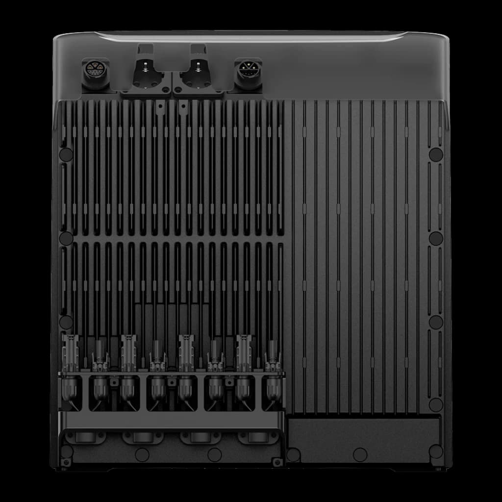Batterie Solaire avec Micro-onduleur EcoFlow STREAM Ultra X Noir 3,84 kWh 2300W, vue arrière: grilles de ventilation