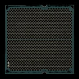 AMD Ryzen 5 7400 AM5 Tray 6 Cœurs, vue arrière: matrice de contacts LGA avec encoches d'alignement visibles