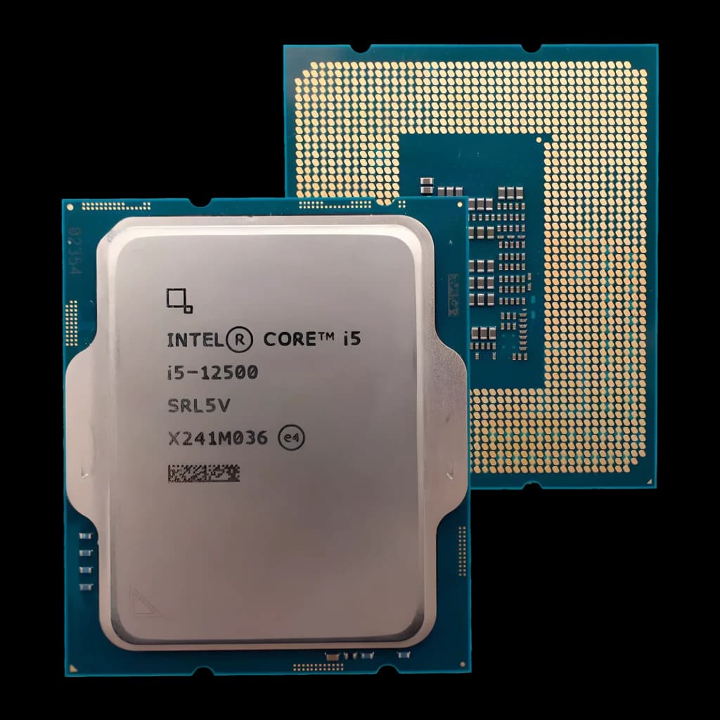 Intel Core i5-12500 Tray 6 Núcleos LGA1700, detalhe: IHS prateado com serigrafia e verso com contactos dourados LGA1700