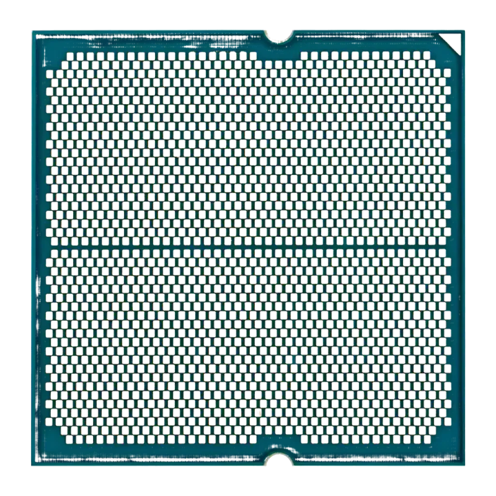 AMD Ryzen 5 7600X AM5 Tray 6 Cœurs, vue arrière: matrice de contacts LGA du socket AM5