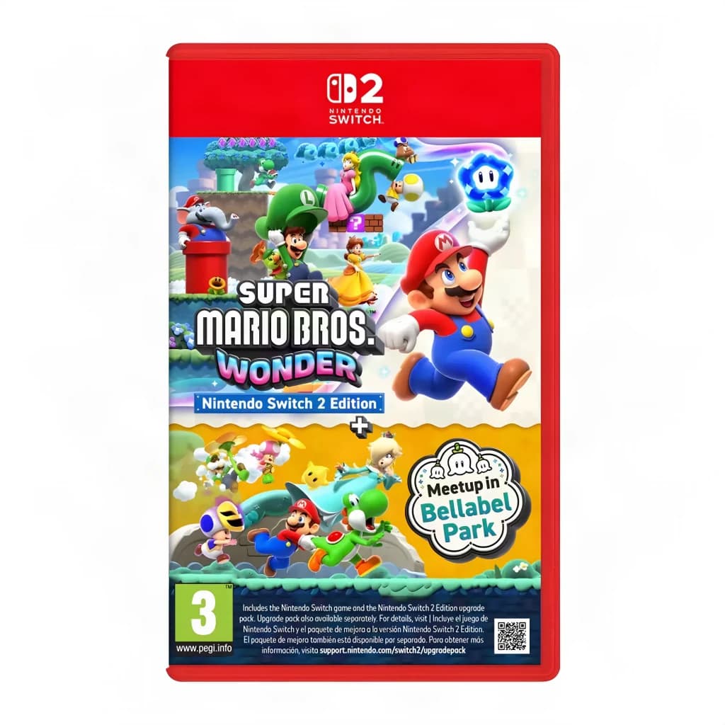 Jeu vidéo Nintendo Super Mario Bros. Wonder Nintendo Switch 2 Edition, vue de face: pochette avec Mario, personnages