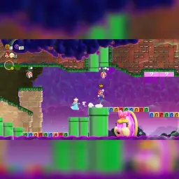 Jeu vidéo Nintendo Super Mario Bros. Wonder Nintendo Switch 2 Edition en cours: Mario et Rosalina dans un niveau Wonder