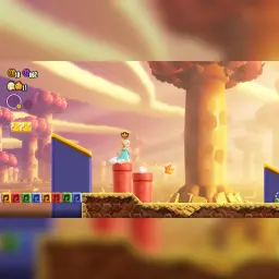 Jeu vidéo Nintendo Super Mario Bros. Wonder Nintendo Switch 2 Edition, en jeu: Rosalina sur tuyaux rouges dans niveau