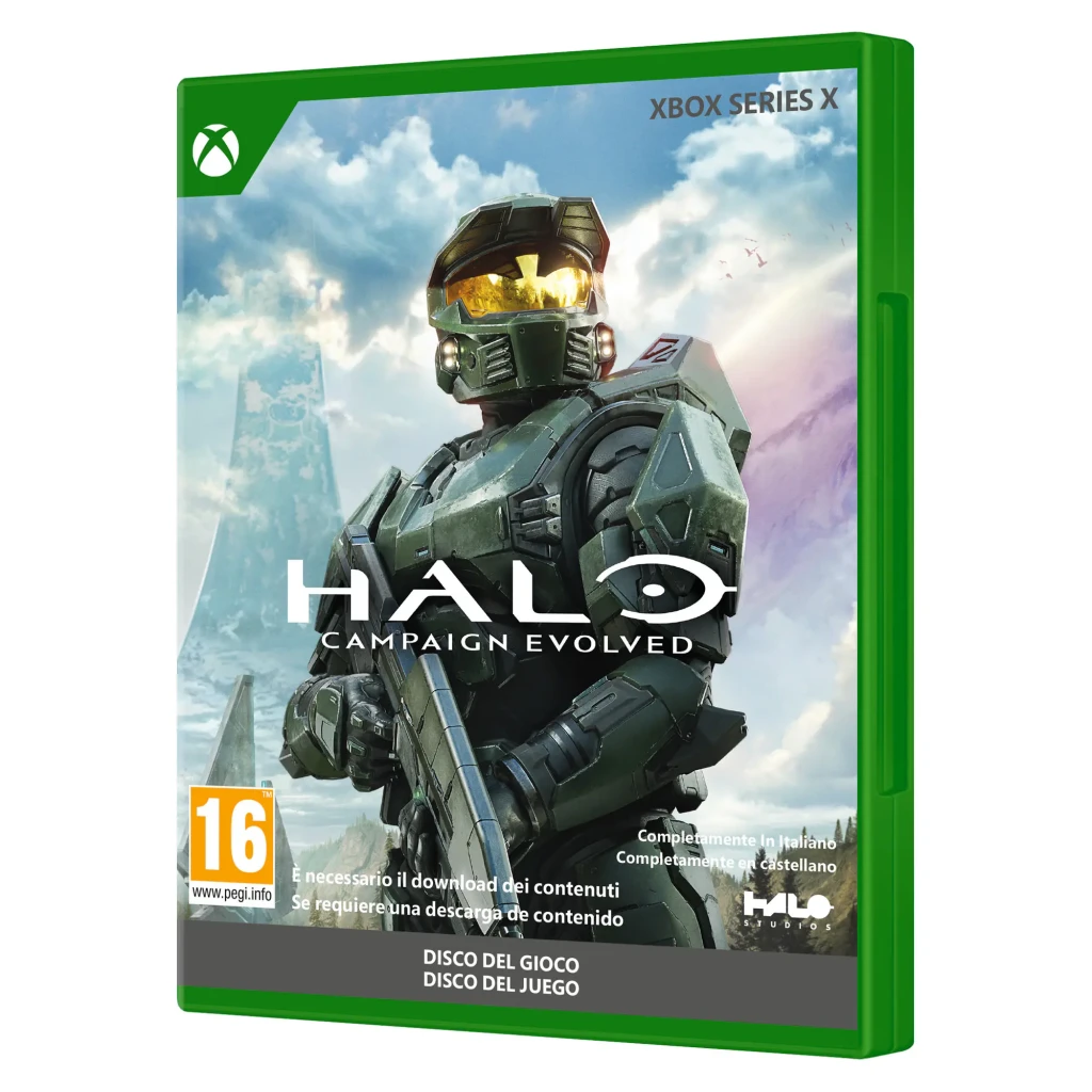 Jeu vidéo Microsoft Halo Campaign Evolved Standard Xbox Series X, détail: pochette avant avec Master Chief et classification