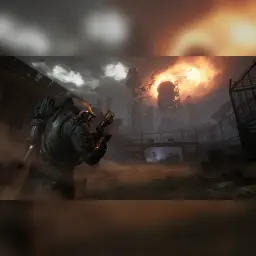 Jeu vidéo Focus Entertainment « Cronos : The New Dawn » sur Nintendo Switch 2, en jeu: personnage blindé armé face à une