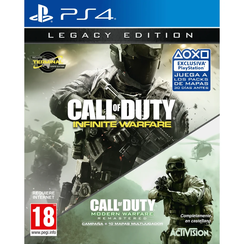 Jogo da Activision «Call of Duty: Infinite Warfare Legacy Edition» para PS4, vista frontal: capa com soldado futurista, logo