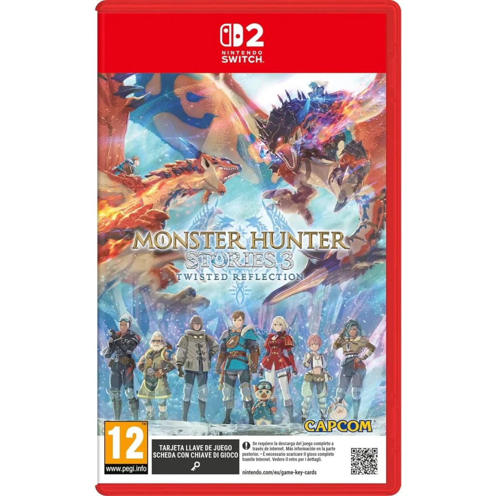 Jogo «Monster Hunter Stories 3: Twisted Reflection» da Capcom para a Nintendo Switch 2, vista frontal: caixa