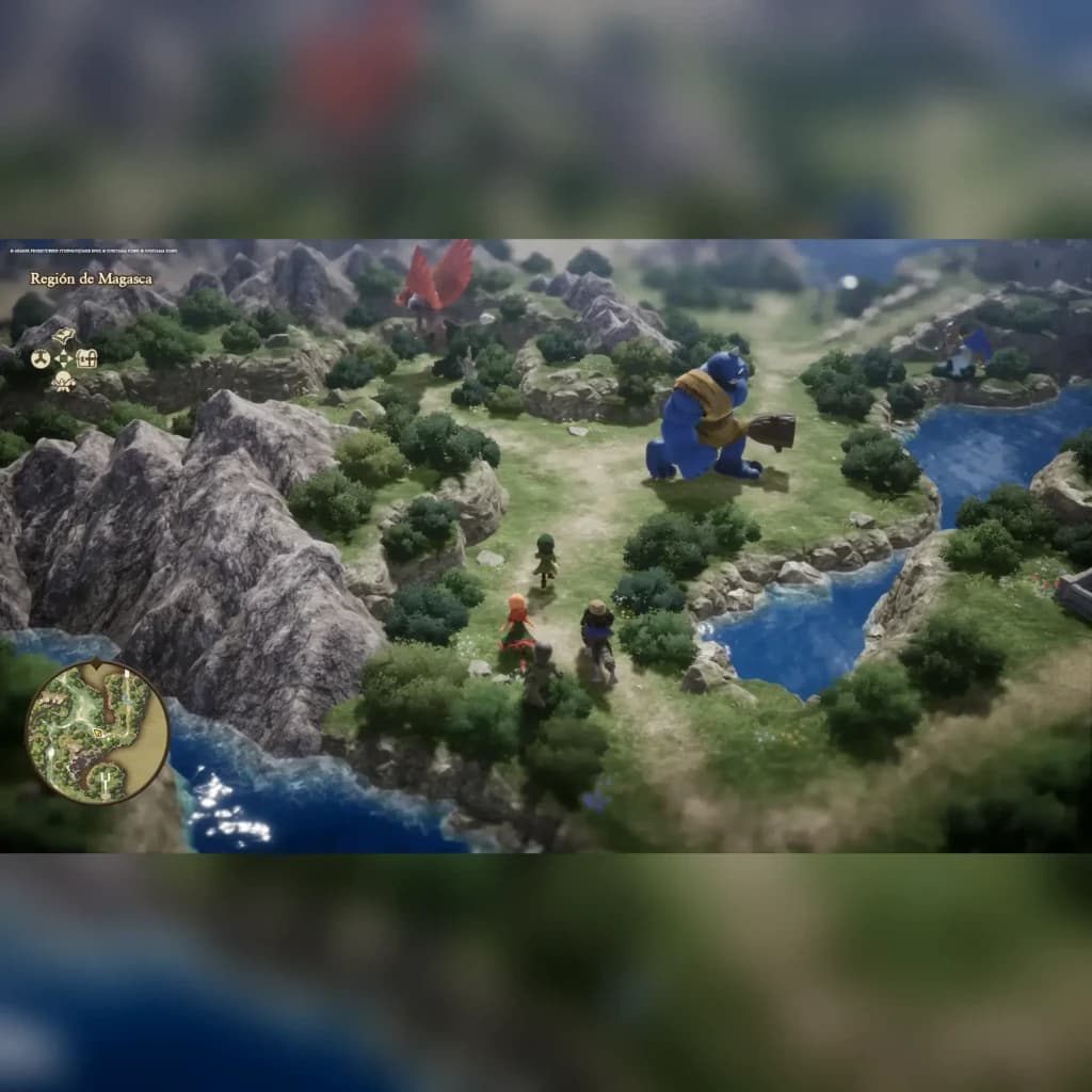 Jeu vidéo Square Enix Dragon Quest VII: Reimagined Nintendo Switch 2, en jeu: carte région Magasca avec personnages