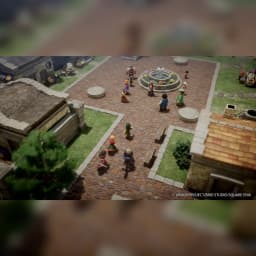 Jeu vidéo Square Enix Dragon Quest VII: Reimagined Nintendo Switch 2, en jeu: vue en plongée d'un village avec personnages