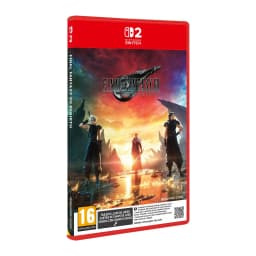Jeu vidéo Square Enix Final Fantasy VII Rebirth Nintendo Switch 2, détail: boîtier en angle 3/4 avec pochette, tranche