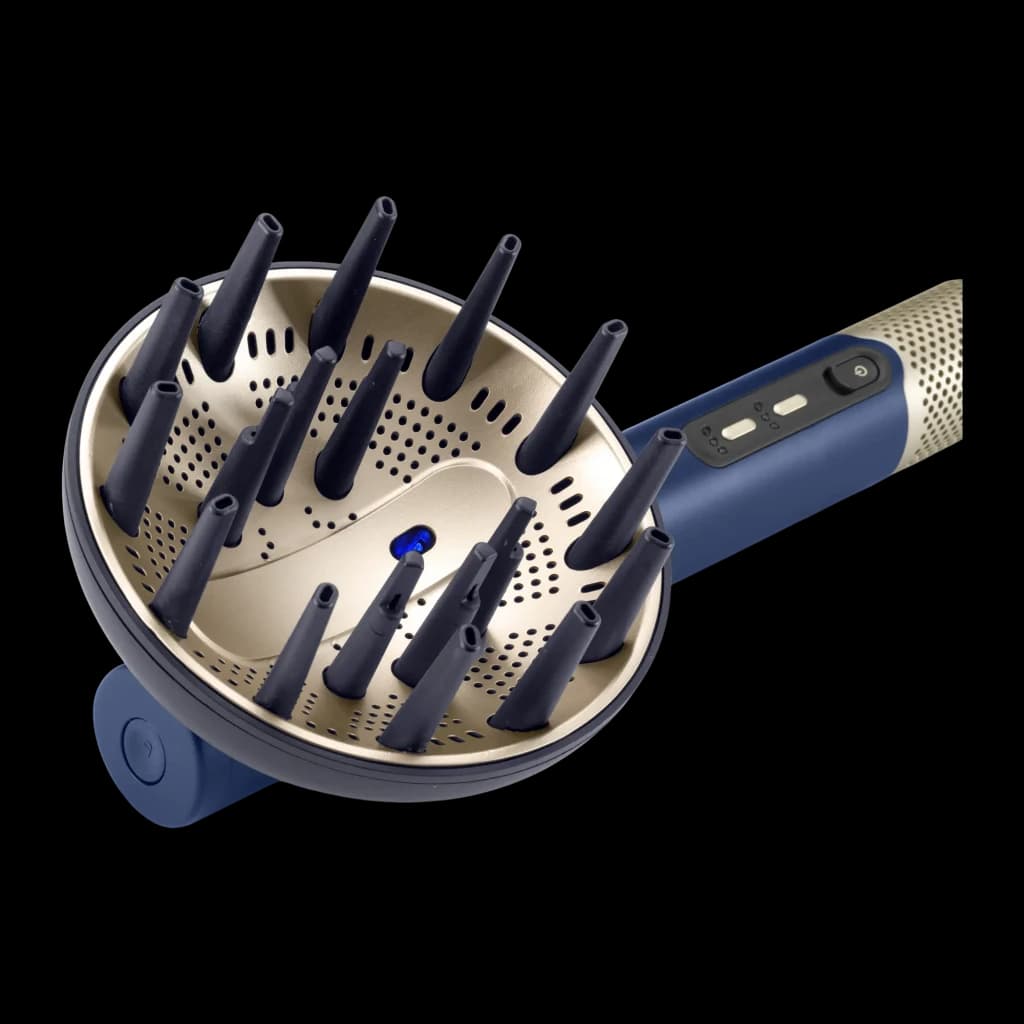 Difusor para secador BaByliss Air Power Azul ACAS6550DIF, detalle: interior dorado con púas azules y perforaciones