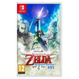 Videojuego Nintendo The Legend of Zelda: Skyward Sword HD Switch, vista frontal: carátula con Link alzando la espada