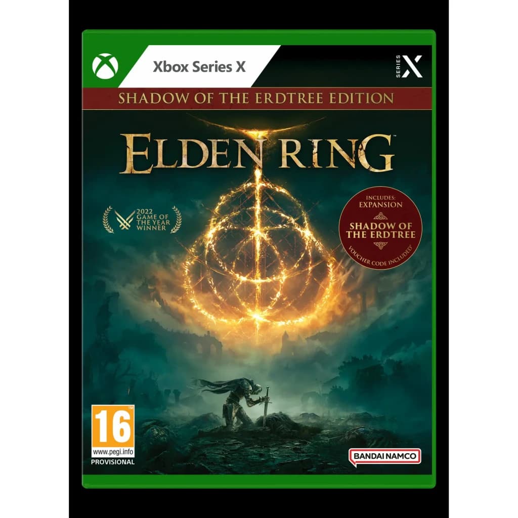 Jogo da Bandai Namco Entertainment «Elden Ring: Shadow of the Erdtree» para a Xbox Series X, vista frontal: capa com anel